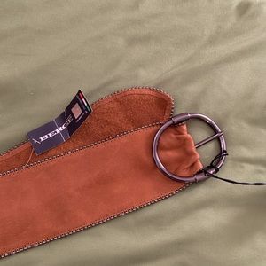 Berge leather belt, size M, made in Italy